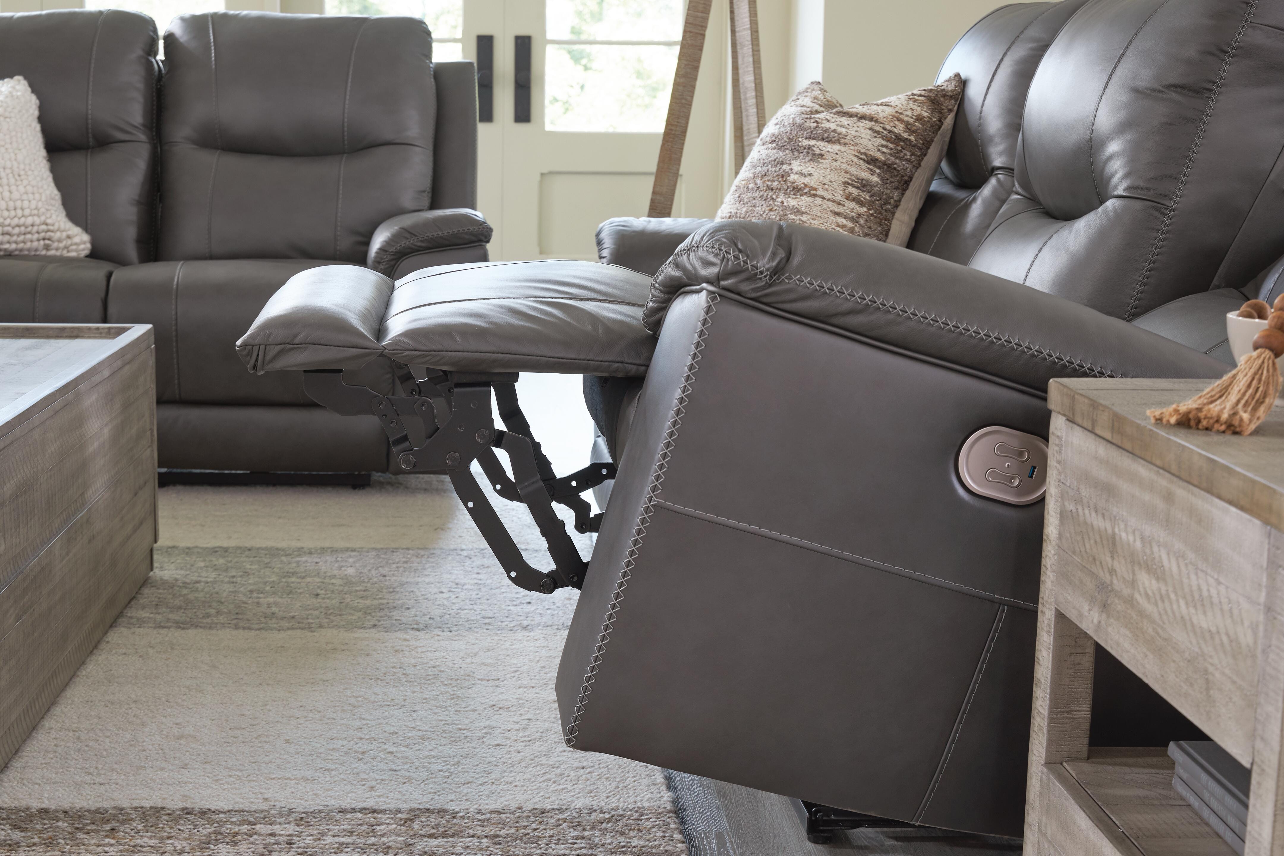 Dearview Dual Power Leather Reclining Sofa | Ashley
