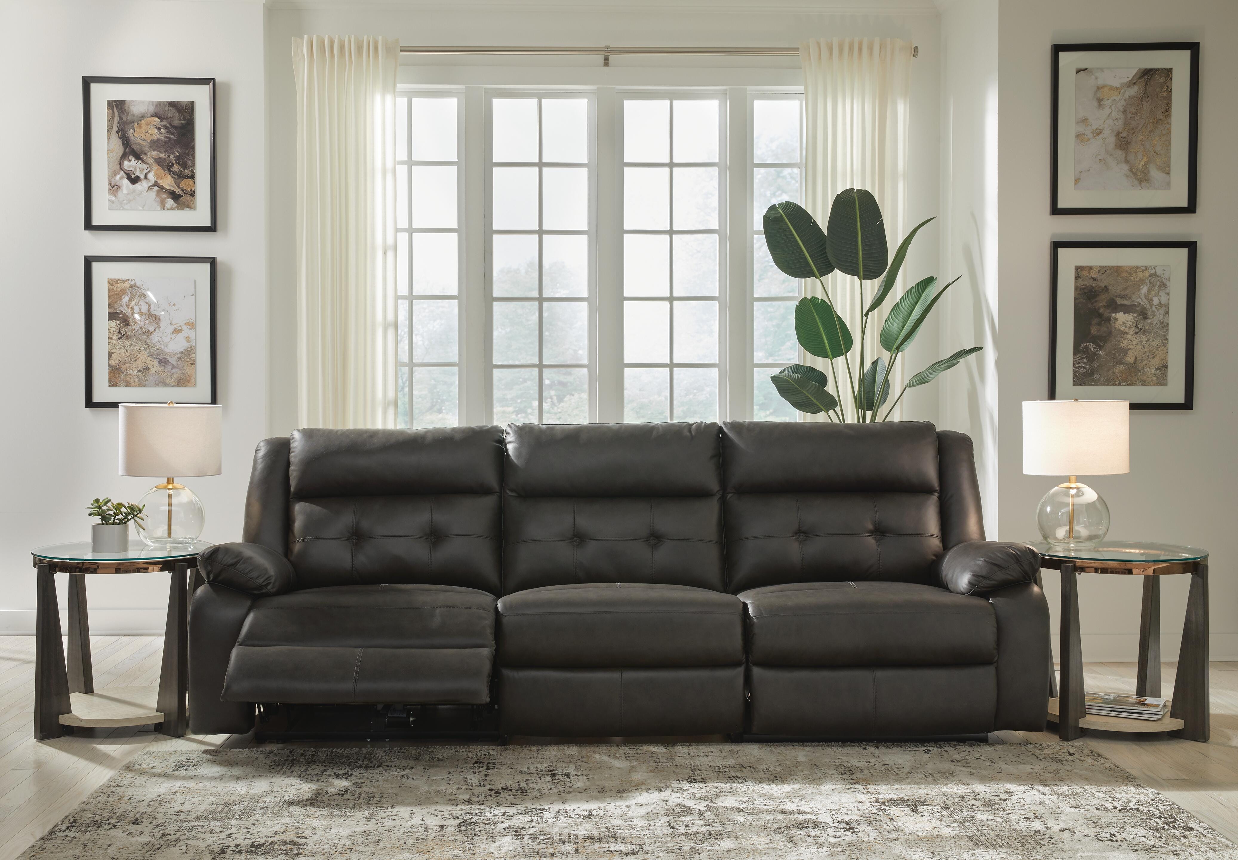 Mackie Pike 3-Piece Dual Power Leather Reclining Modular Sofa | Ashley