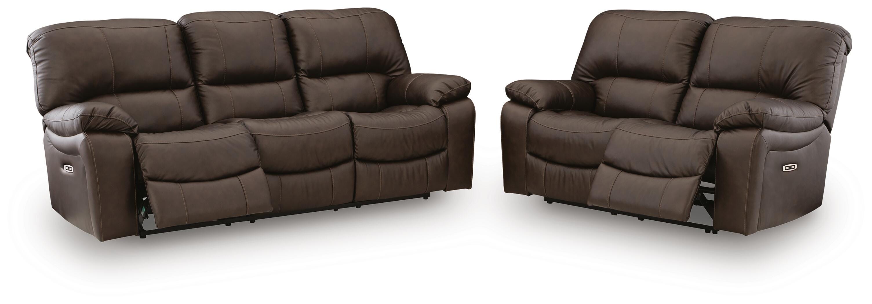 Leesworth Sofa and Loveseat, Dark Brown, large