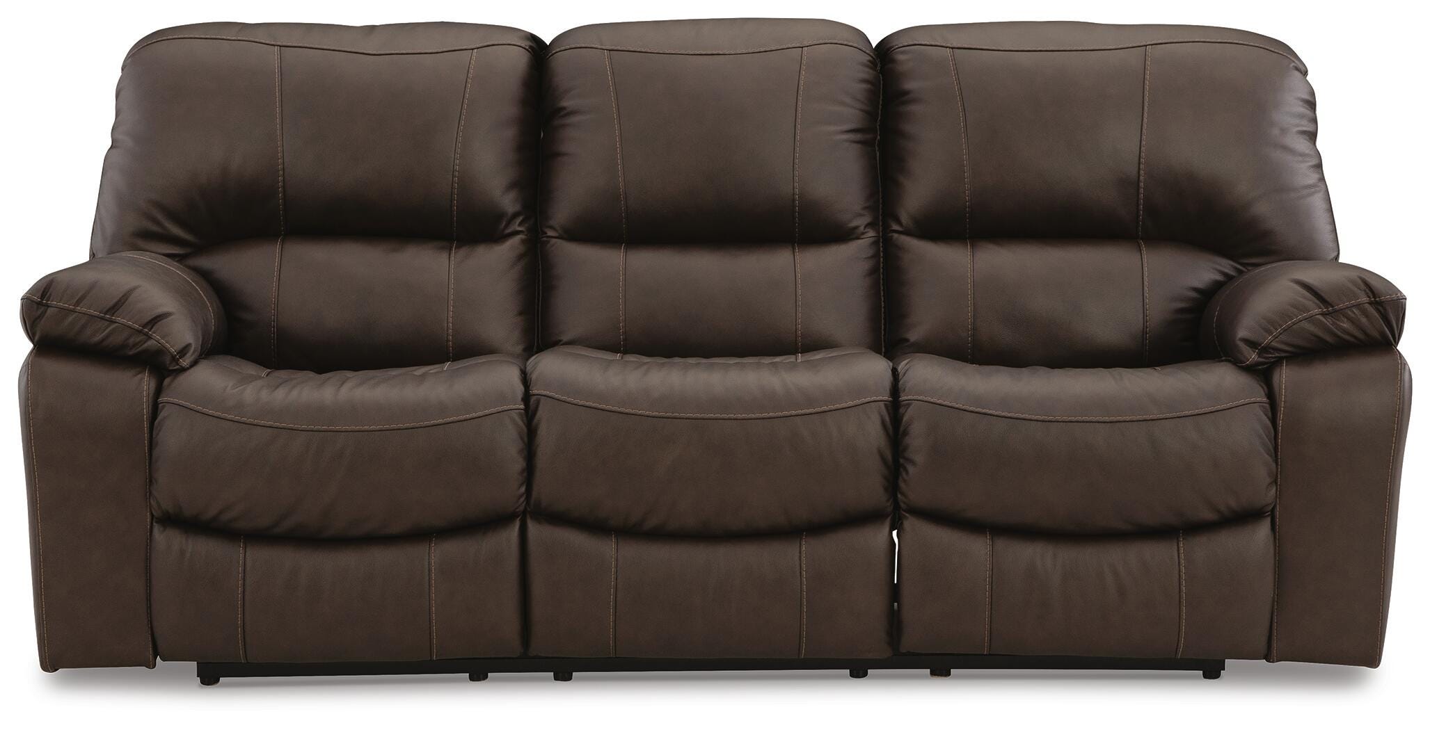 Leesworth Power Reclining Sofa, Dark Brown, large