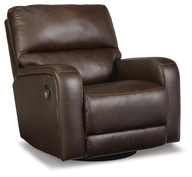 Emberla Manual Swivel Glider Leather Recliner
