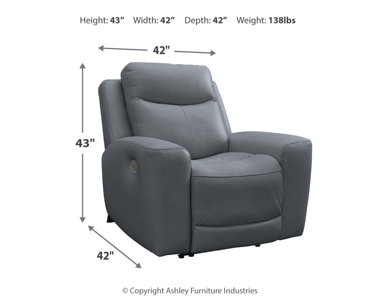 Mindanao Power Recliner, Steel, large