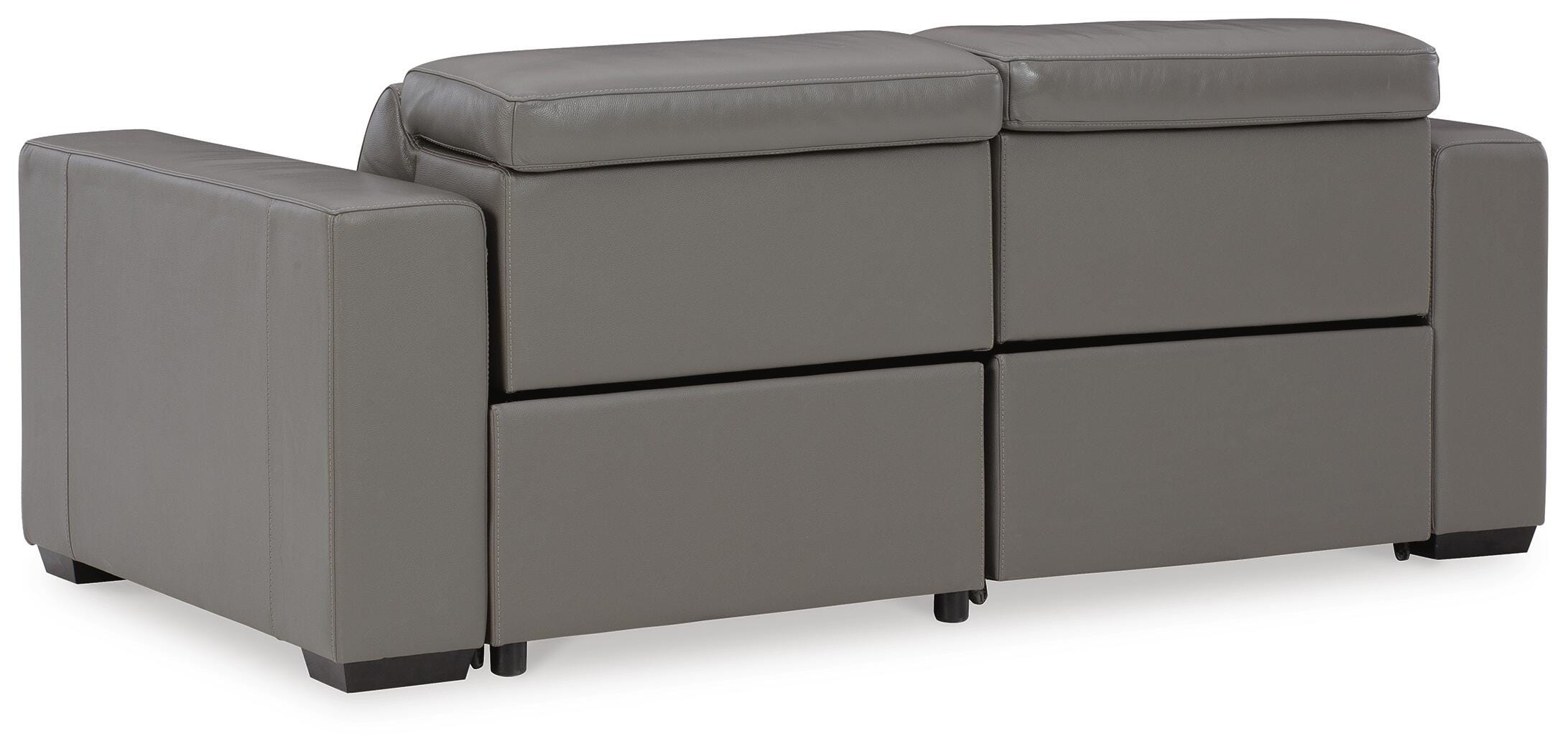 Texline 2-Piece Dual Power Leather Reclining Modular Loveseat | Ashley