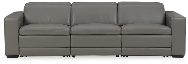 Texline 3-Piece Dual Power Leather Reclining Modular Sofa