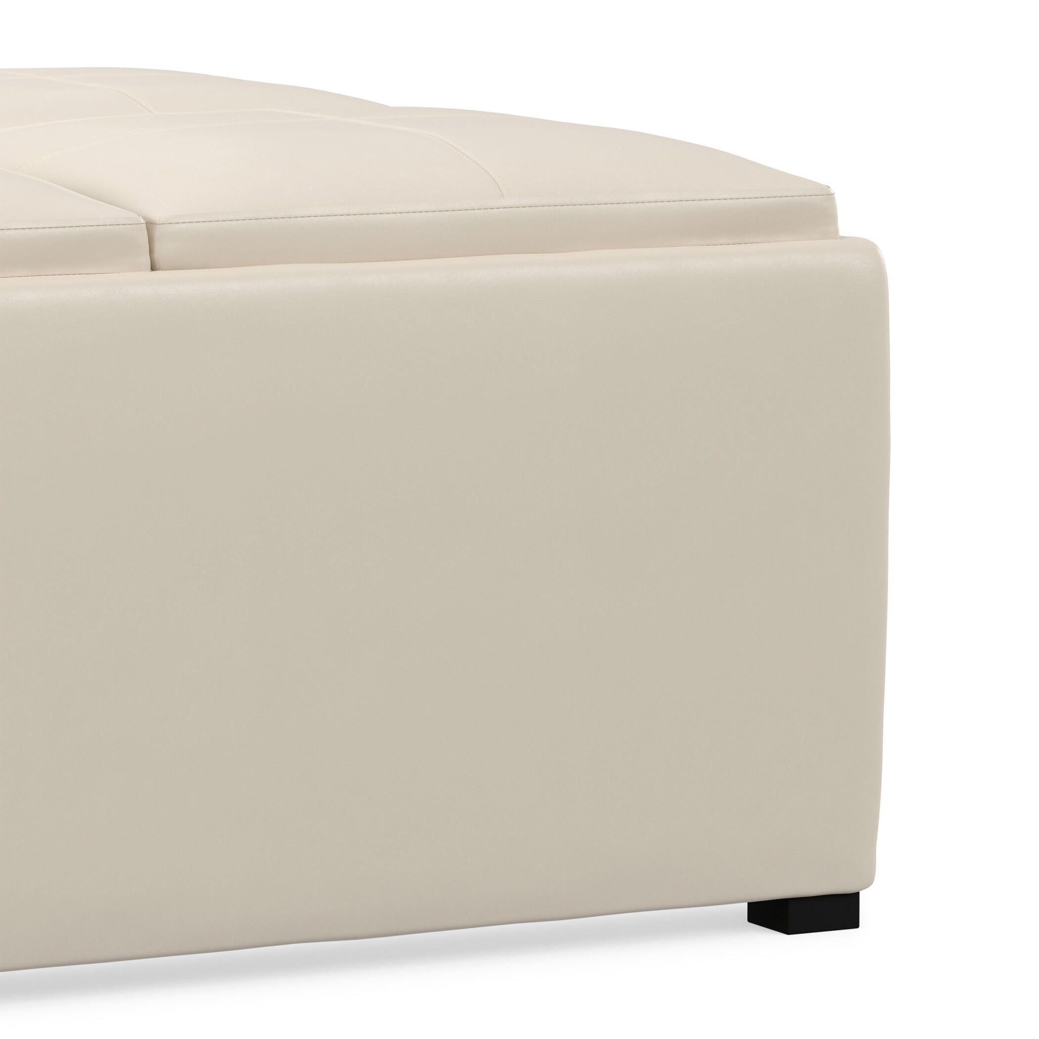 Ottoman Coffee Table Ottoman, Satin Cream, large