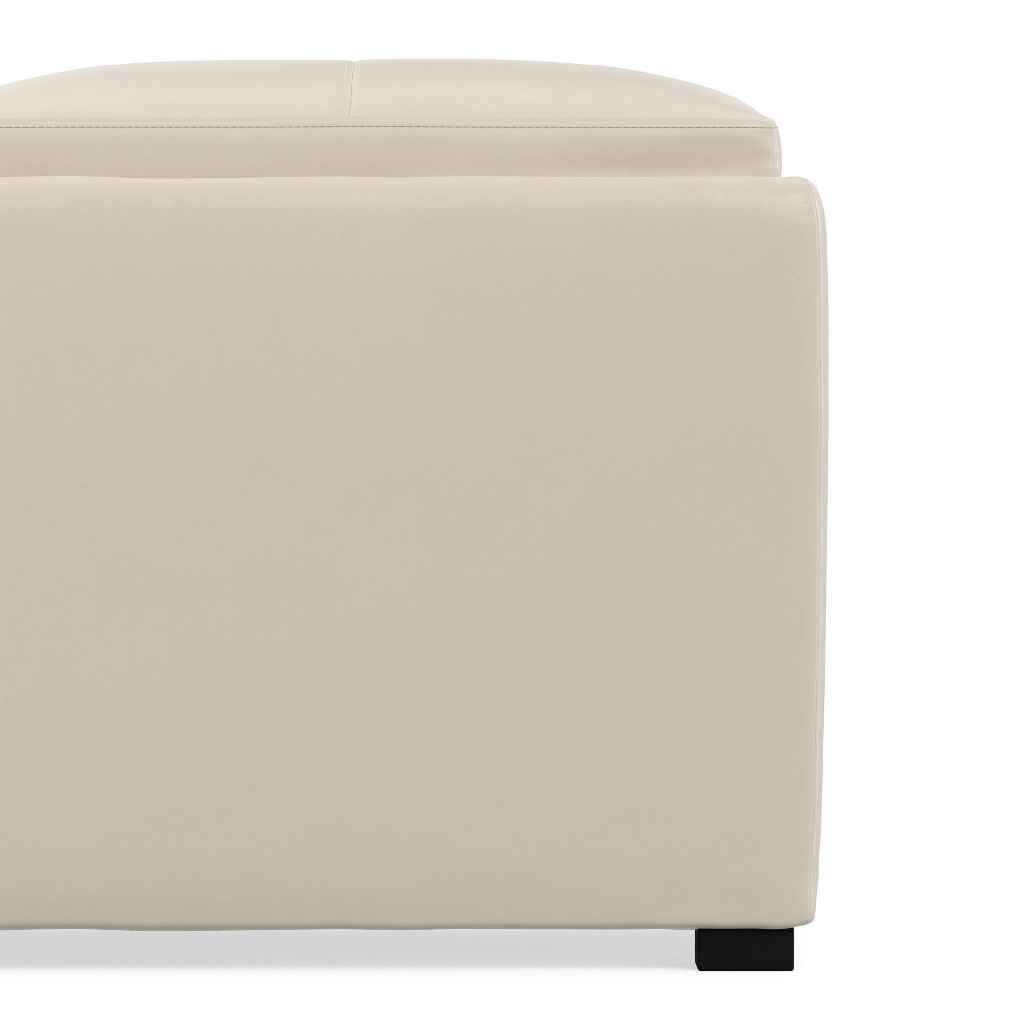 Ottoman Coffee Table Ottoman, Satin Cream, large
