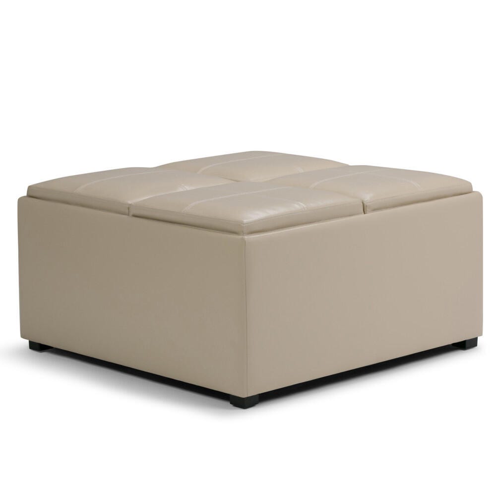 Ottoman Coffee Table Ottoman, Satin Cream, large
