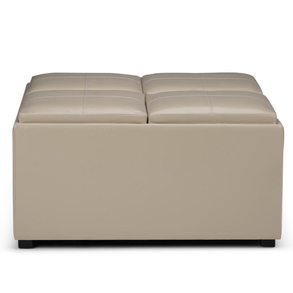 Ottoman Coffee Table Ottoman, Satin Cream, large
