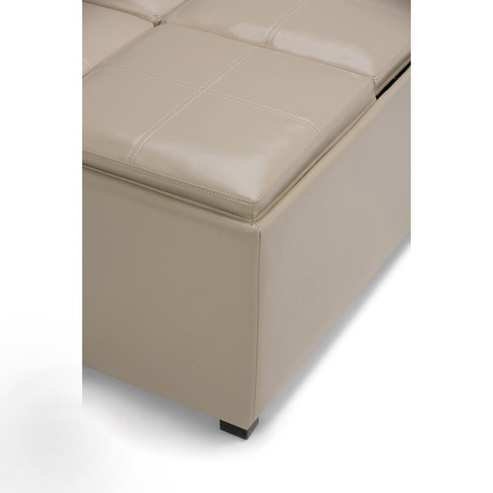 Ottoman Coffee Table Ottoman, Satin Cream, large