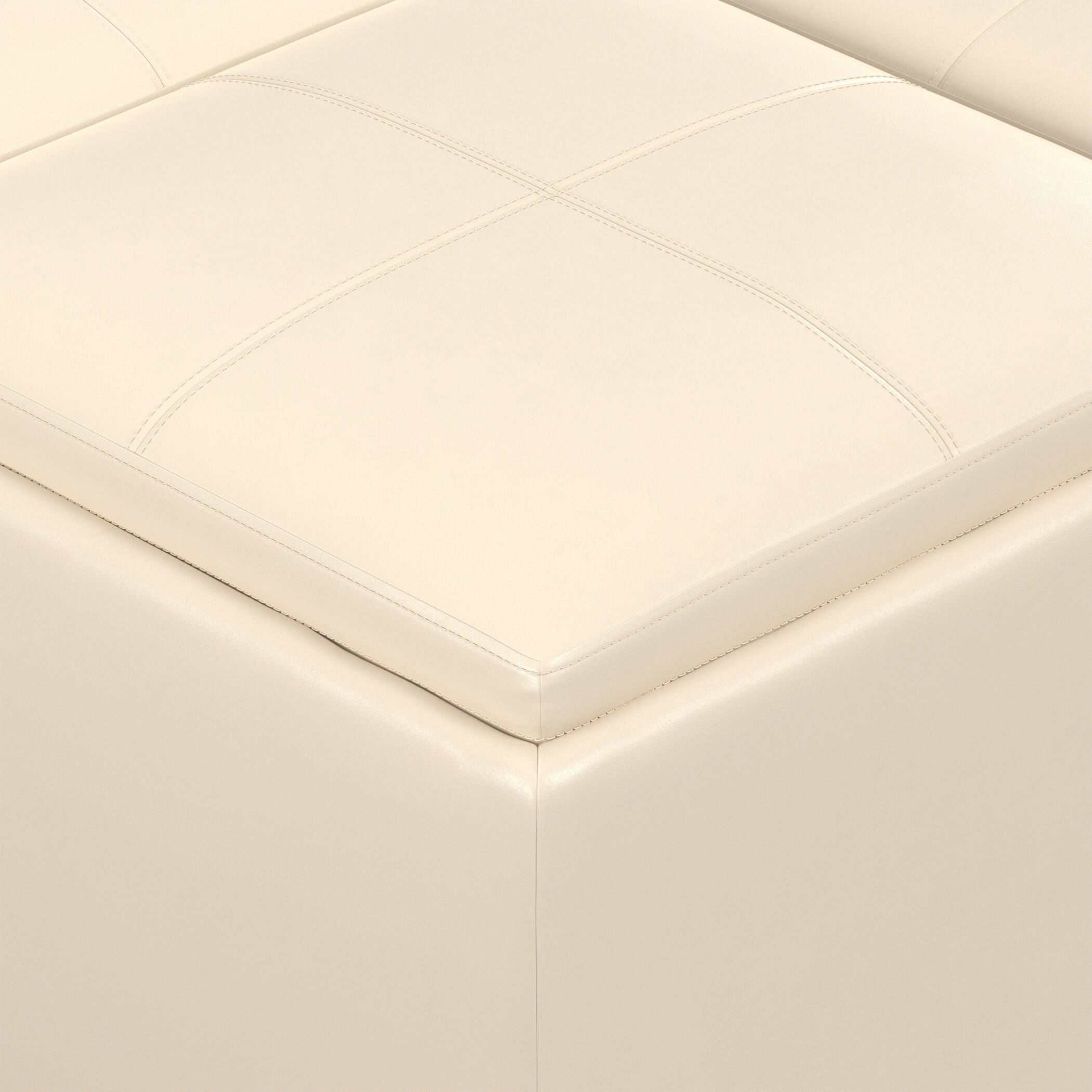 Ottoman Coffee Table Ottoman, Satin Cream, large