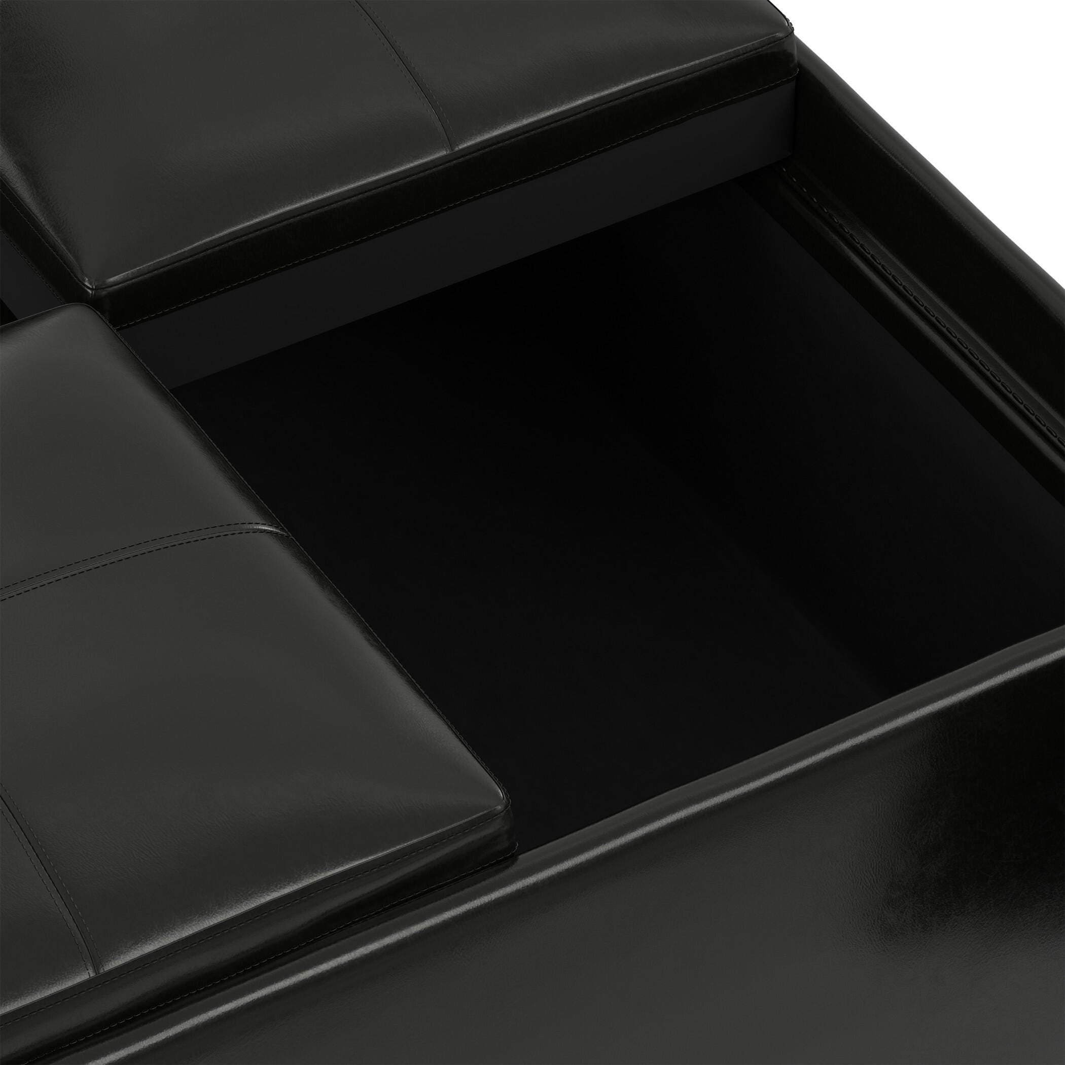 Ottoman Coffee Table Ottoman, Midnight Black, large