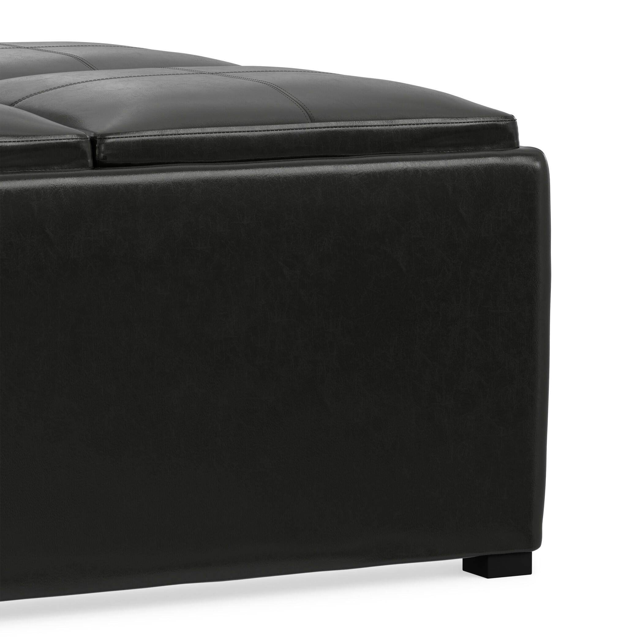 Ottoman Coffee Table Ottoman, Midnight Black, large
