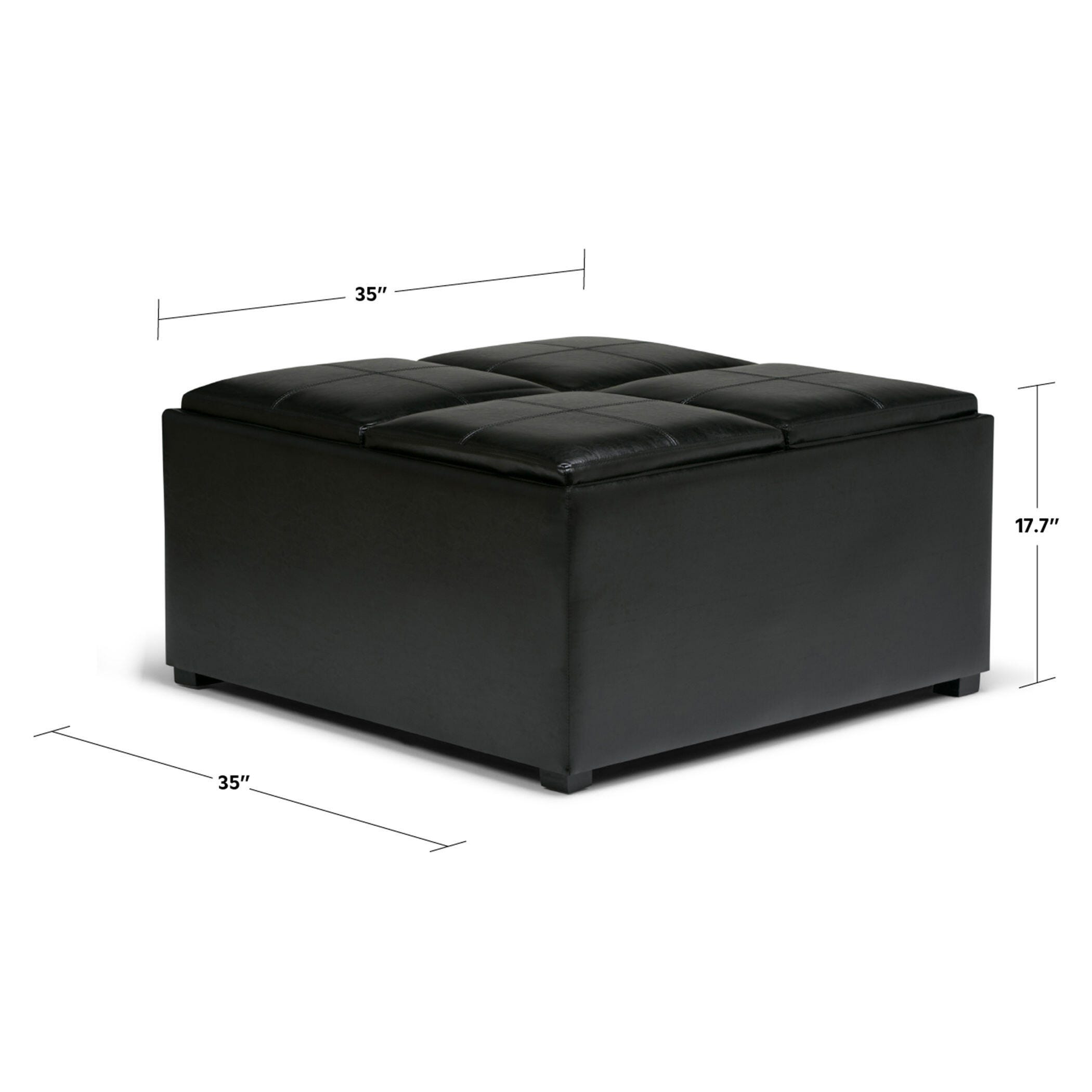 Ottoman Coffee Table Ottoman, Midnight Black, large