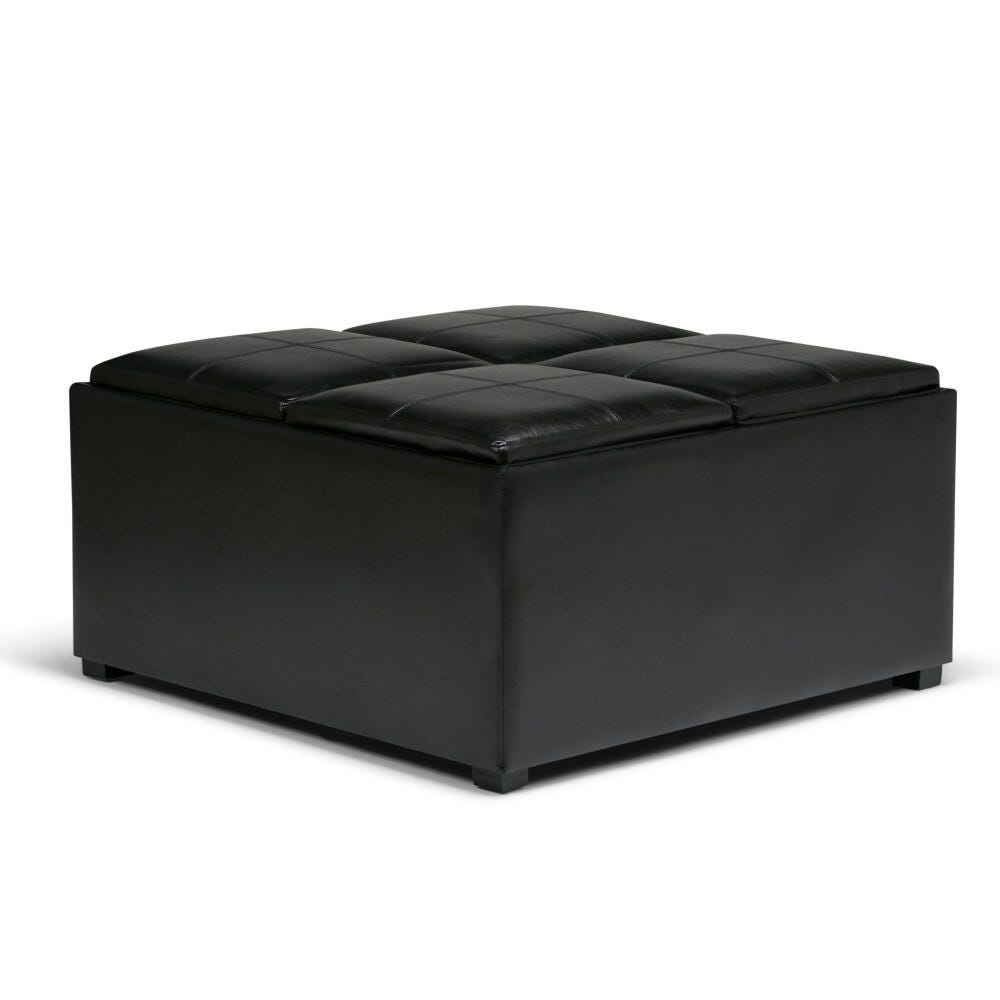 Ottoman Coffee Table Ottoman, Midnight Black, large
