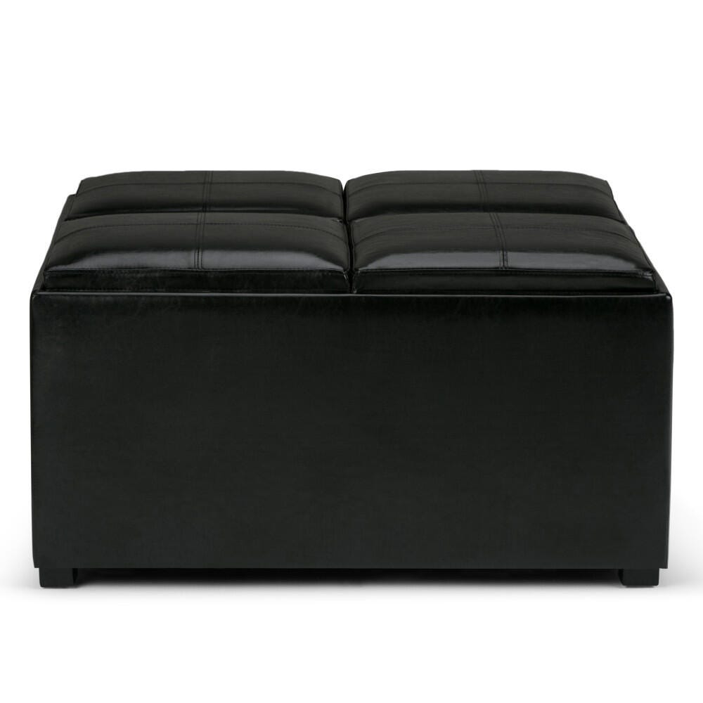 Ottoman Coffee Table Ottoman, Midnight Black, large