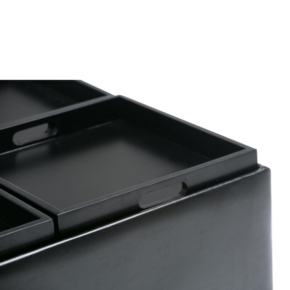 Ottoman Coffee Table Ottoman, Midnight Black, large