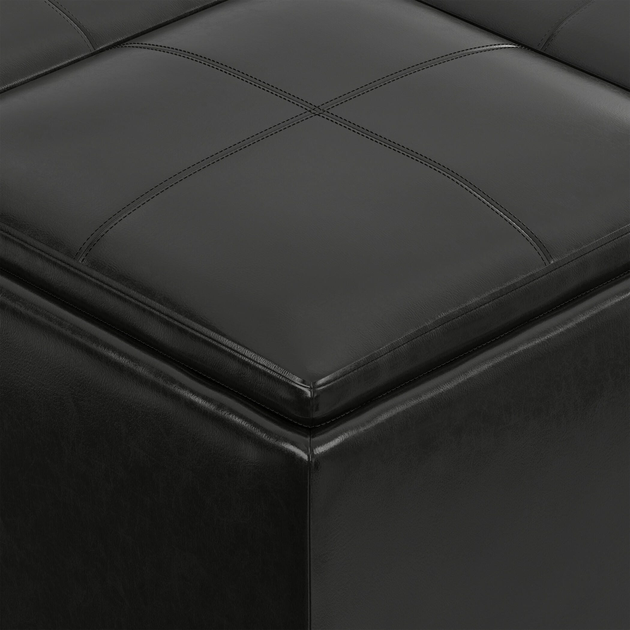 Ottoman Coffee Table Ottoman, Midnight Black, large
