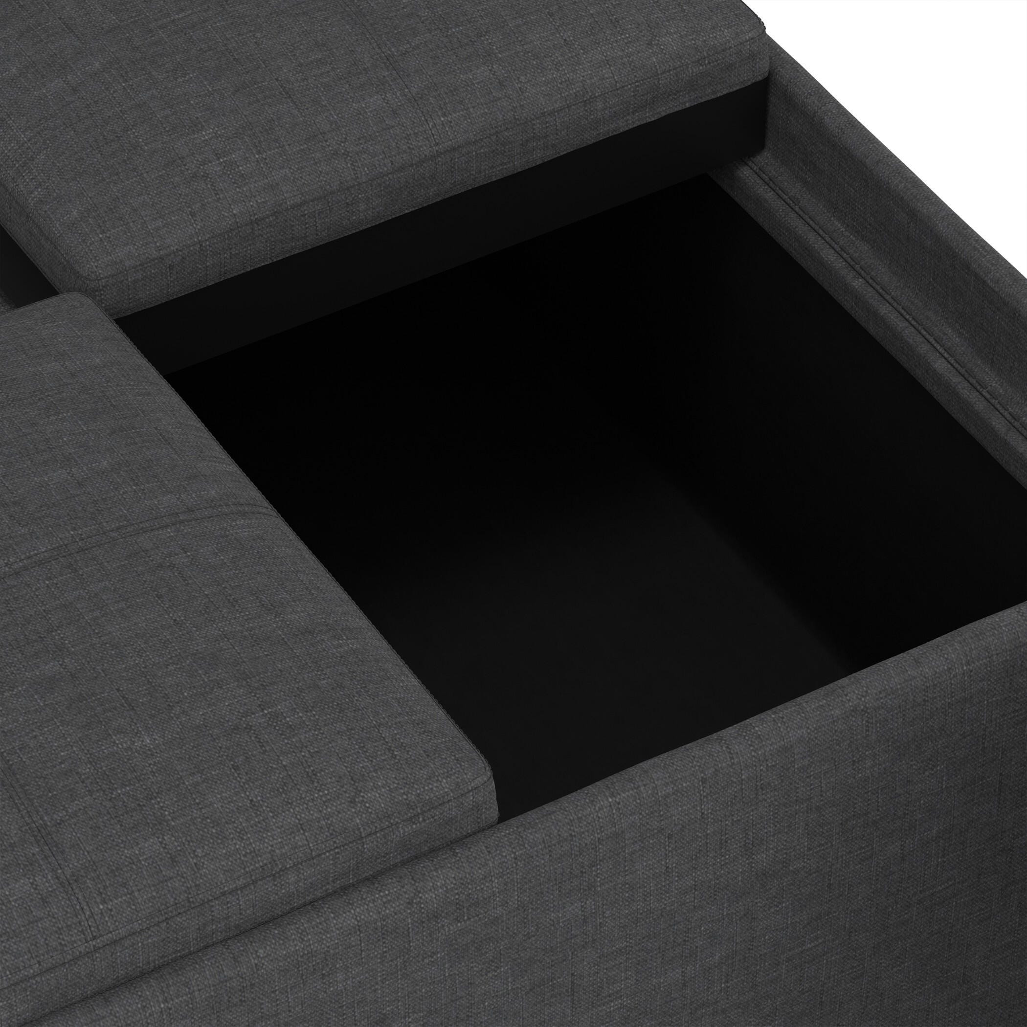 Ottoman Coffee Table Ottoman, Slate Gray, large