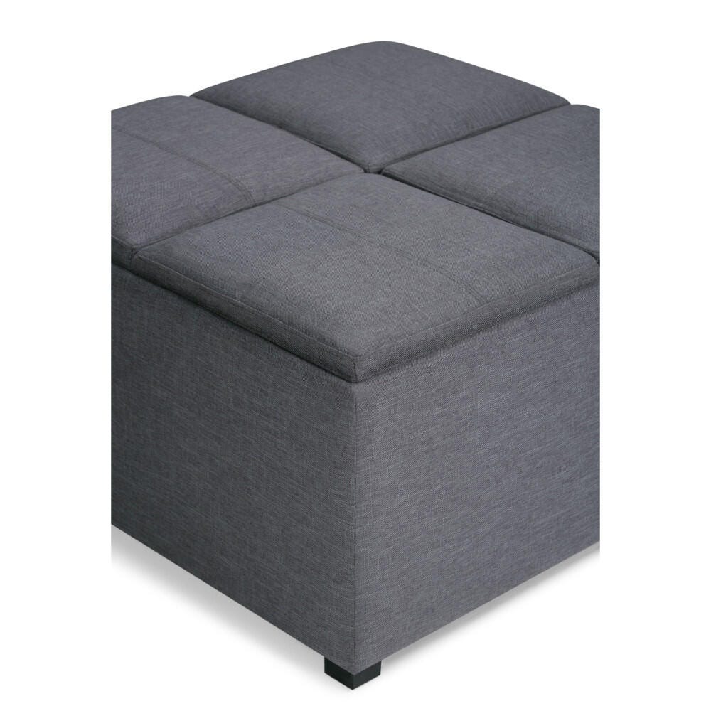 Ottoman Coffee Table Ottoman, Slate Gray, large