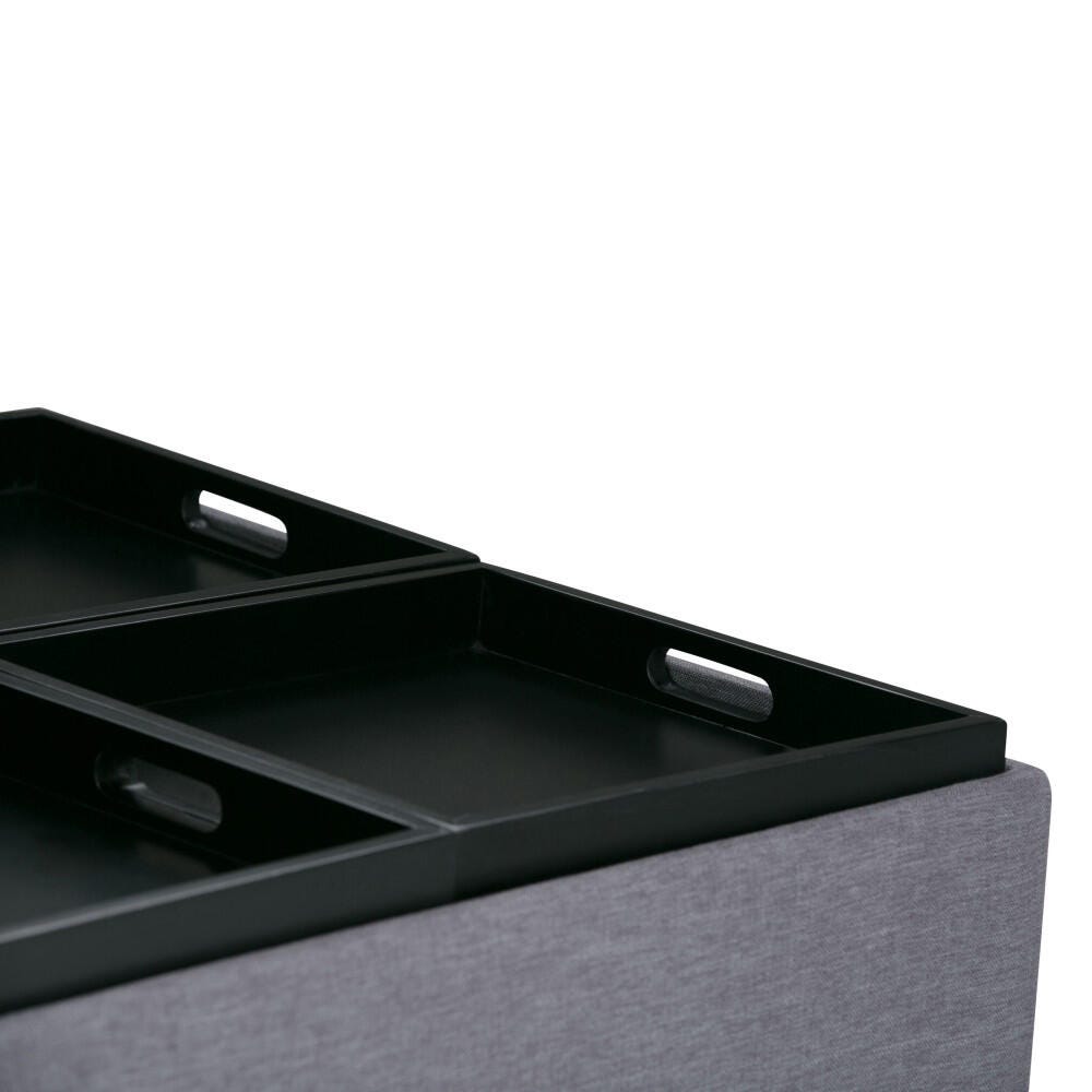Ottoman Coffee Table Ottoman, Slate Gray, large