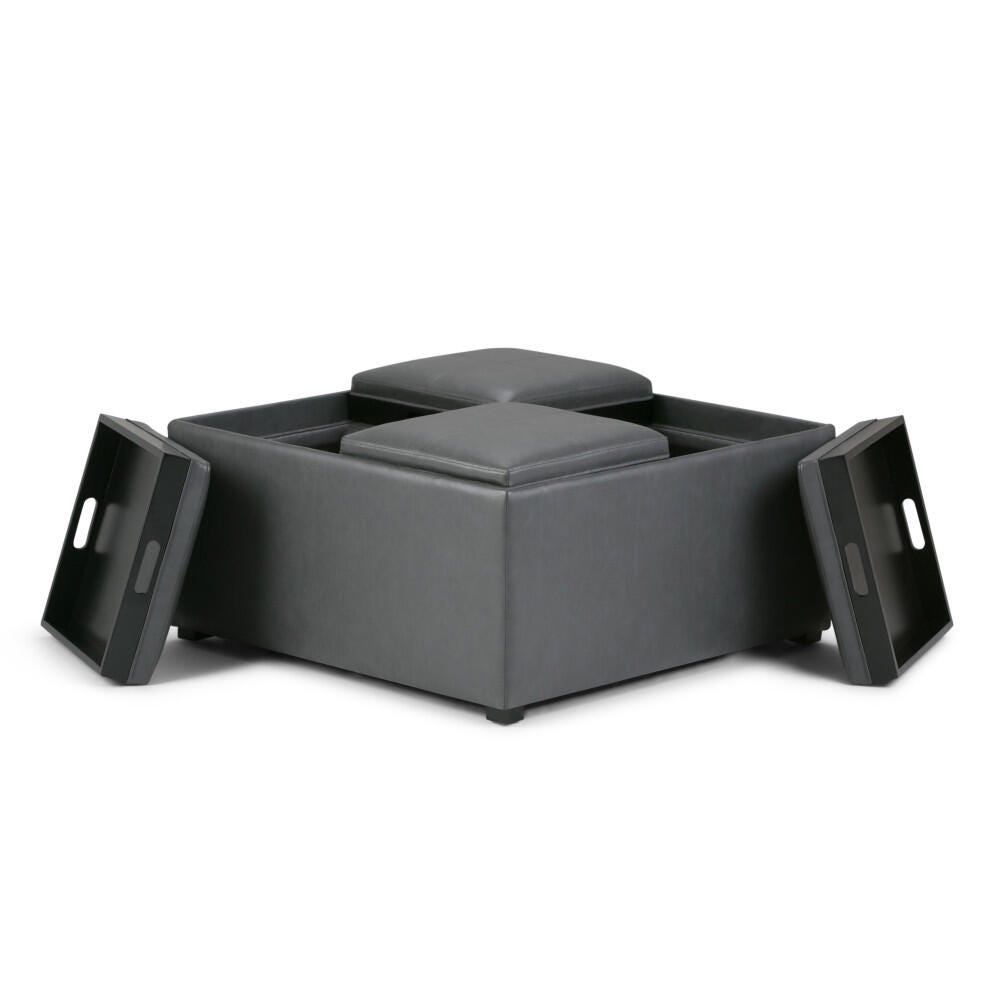 Ottoman Coffee Table Ottoman, Stone Gray, large