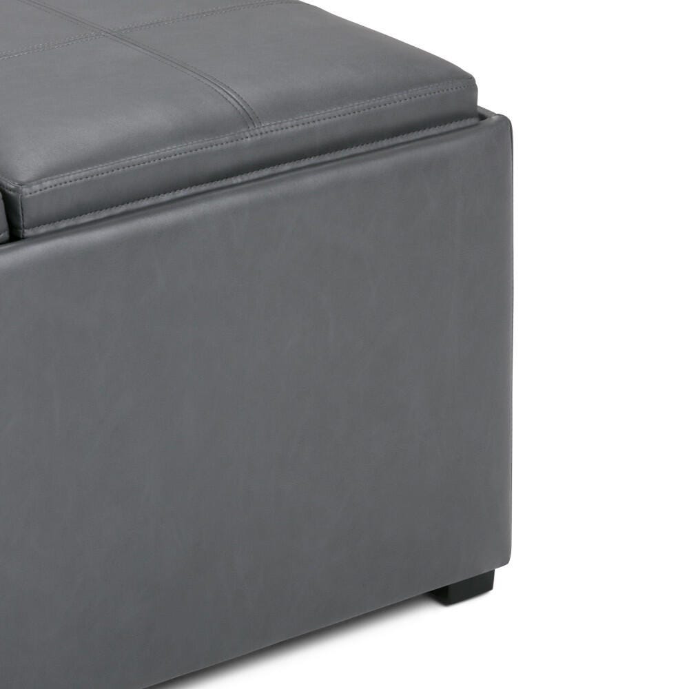 Ottoman Coffee Table Ottoman, Stone Gray, large