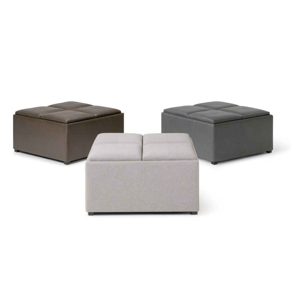 Ottoman Coffee Table Ottoman, Stone Gray, large
