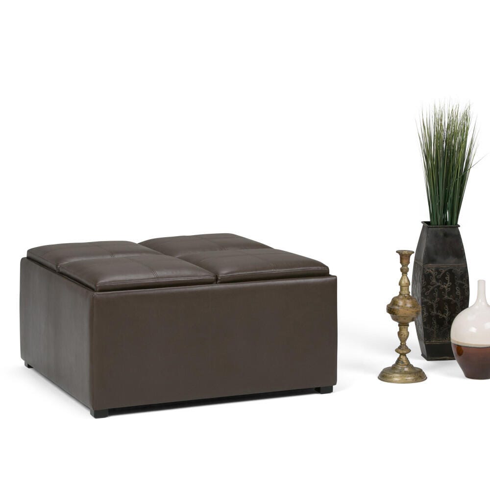 Ottoman Coffee Table Ottoman, Chocolate, large
