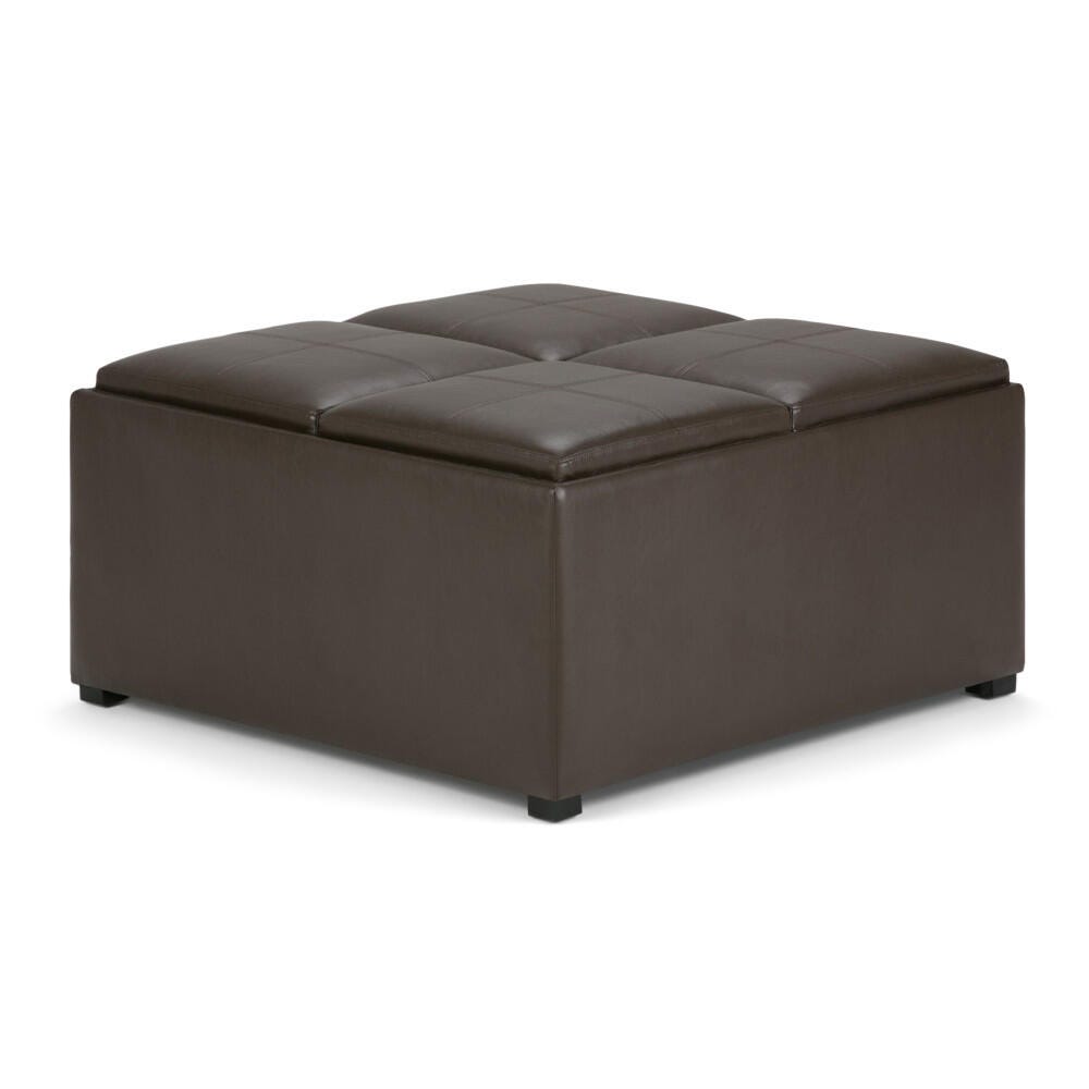 Ottoman Coffee Table Ottoman, Chocolate, large