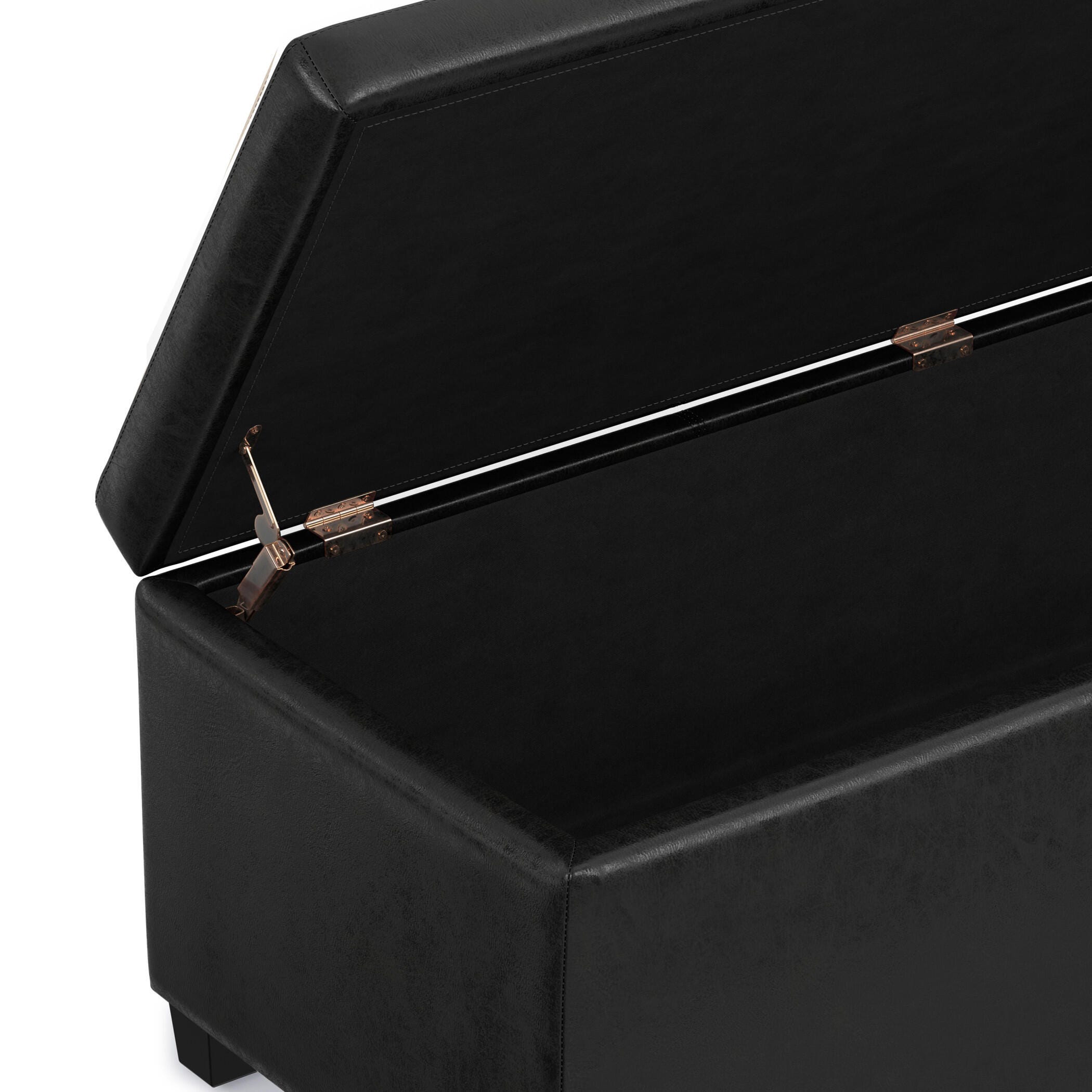 Ottoman Storage Ottoman, Distressed Black, large