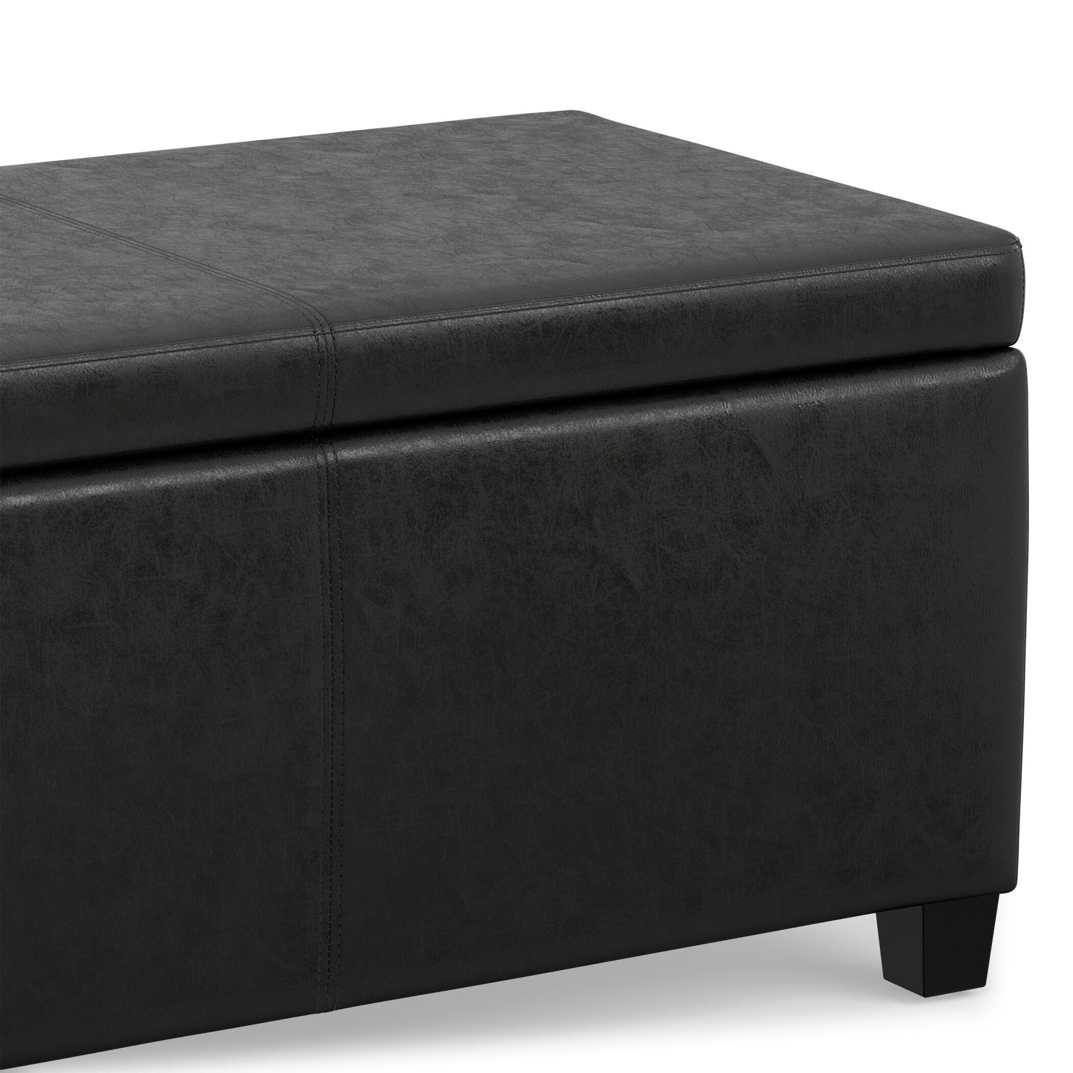 Ottoman Storage Ottoman, Distressed Black, large