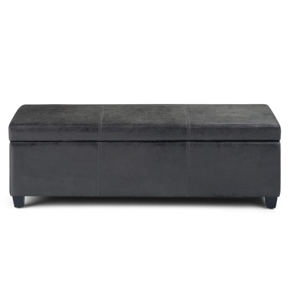 Ottoman Storage Ottoman, Distressed Black, large
