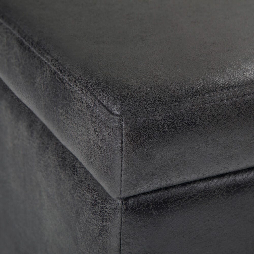 Ottoman Storage Ottoman, Distressed Black, large