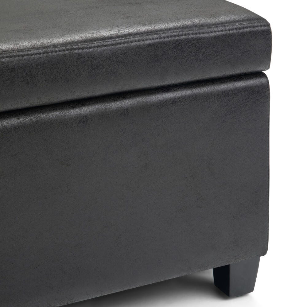 Ottoman Storage Ottoman, Distressed Black, large
