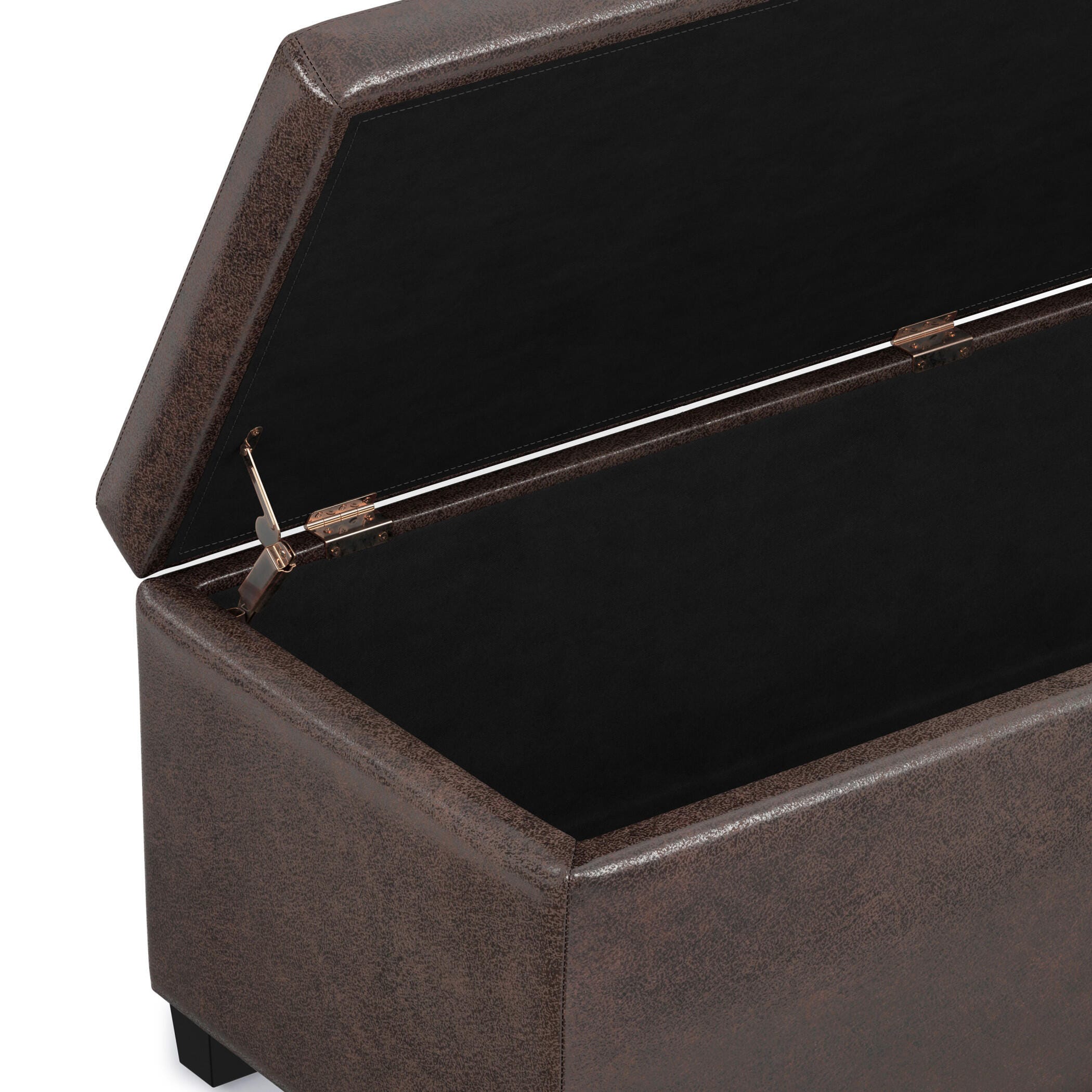 Ottoman Storage Ottoman, Distressed Brown, large