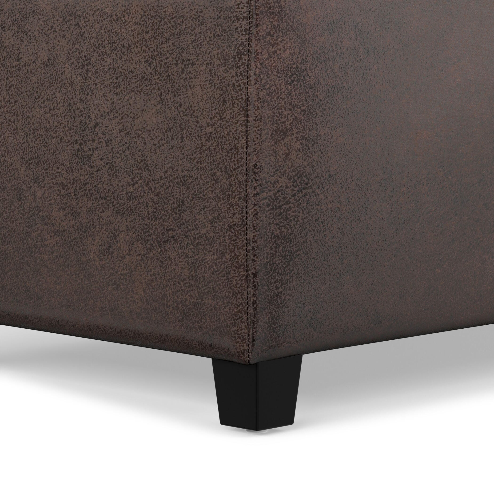 Ottoman Storage Ottoman, Distressed Brown, large