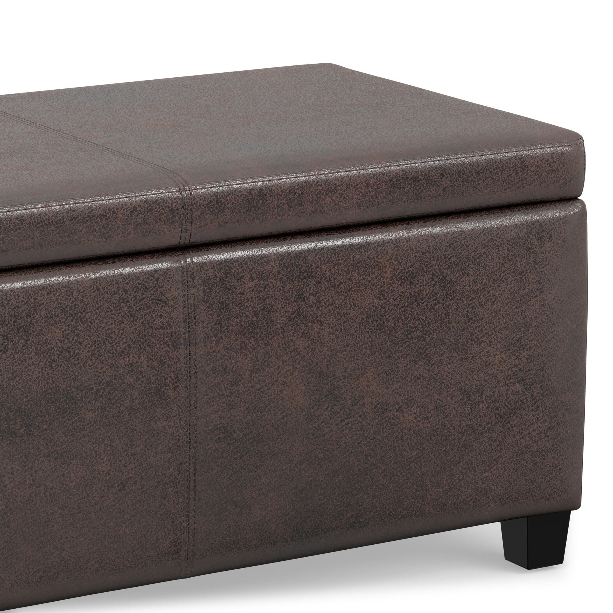 Ottoman Storage Ottoman, Distressed Brown, large