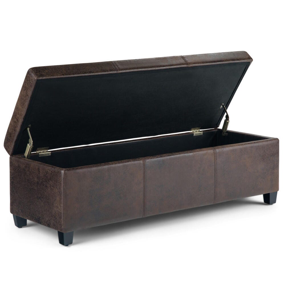 Ottoman Storage Ottoman, Distressed Brown, large