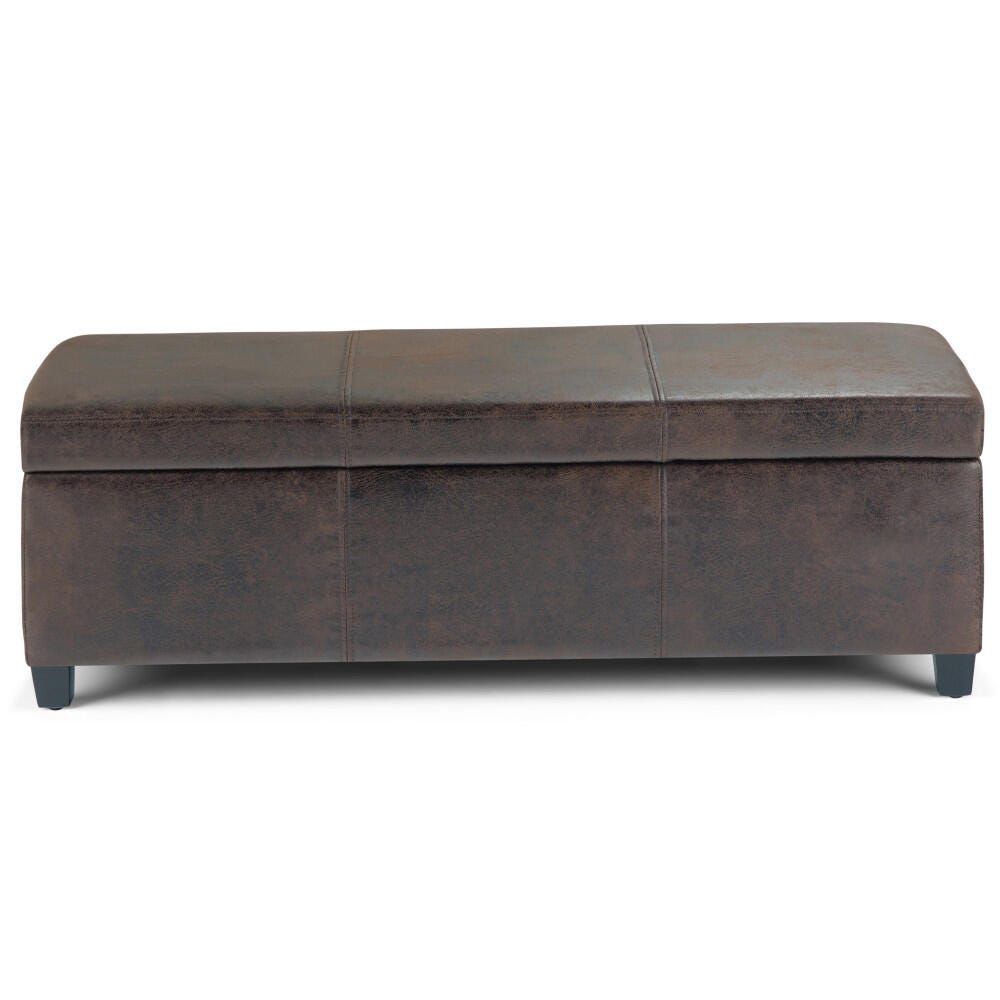 Ottoman Storage Ottoman, Distressed Brown, large