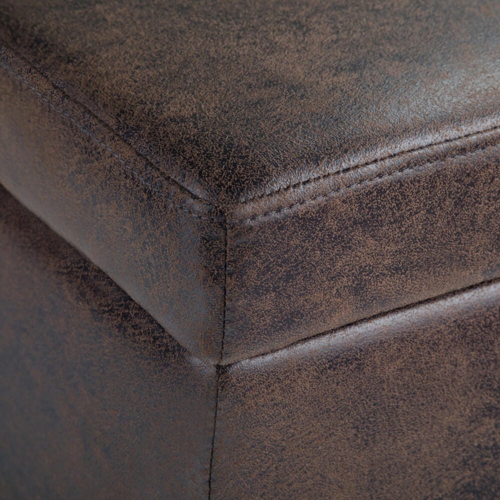 Ottoman Storage Ottoman, Distressed Brown, large