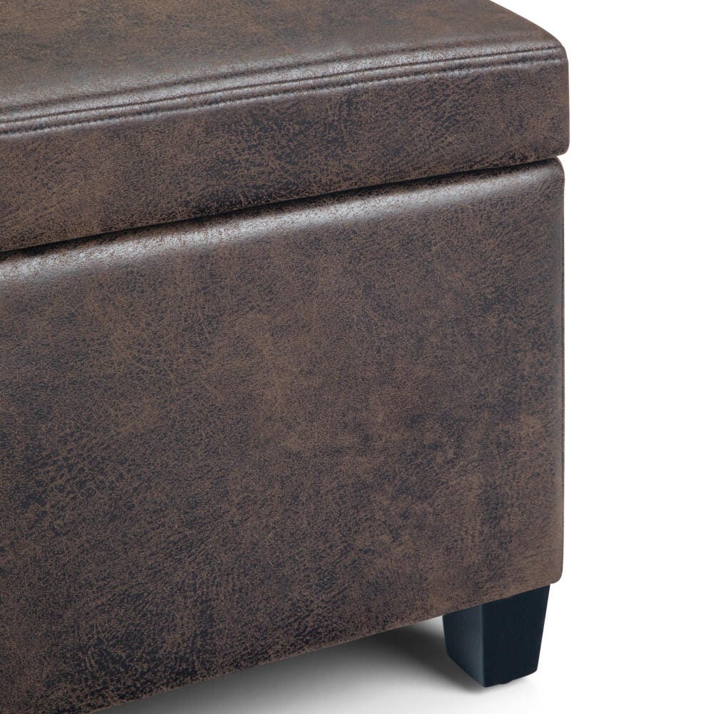 Ottoman Storage Ottoman, Distressed Brown, large