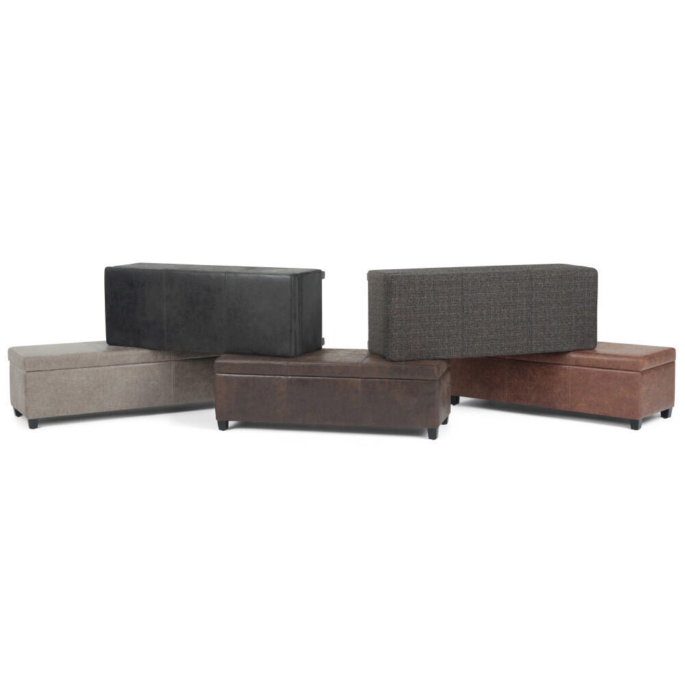 Ottoman Storage Ottoman, Distressed Brown, large