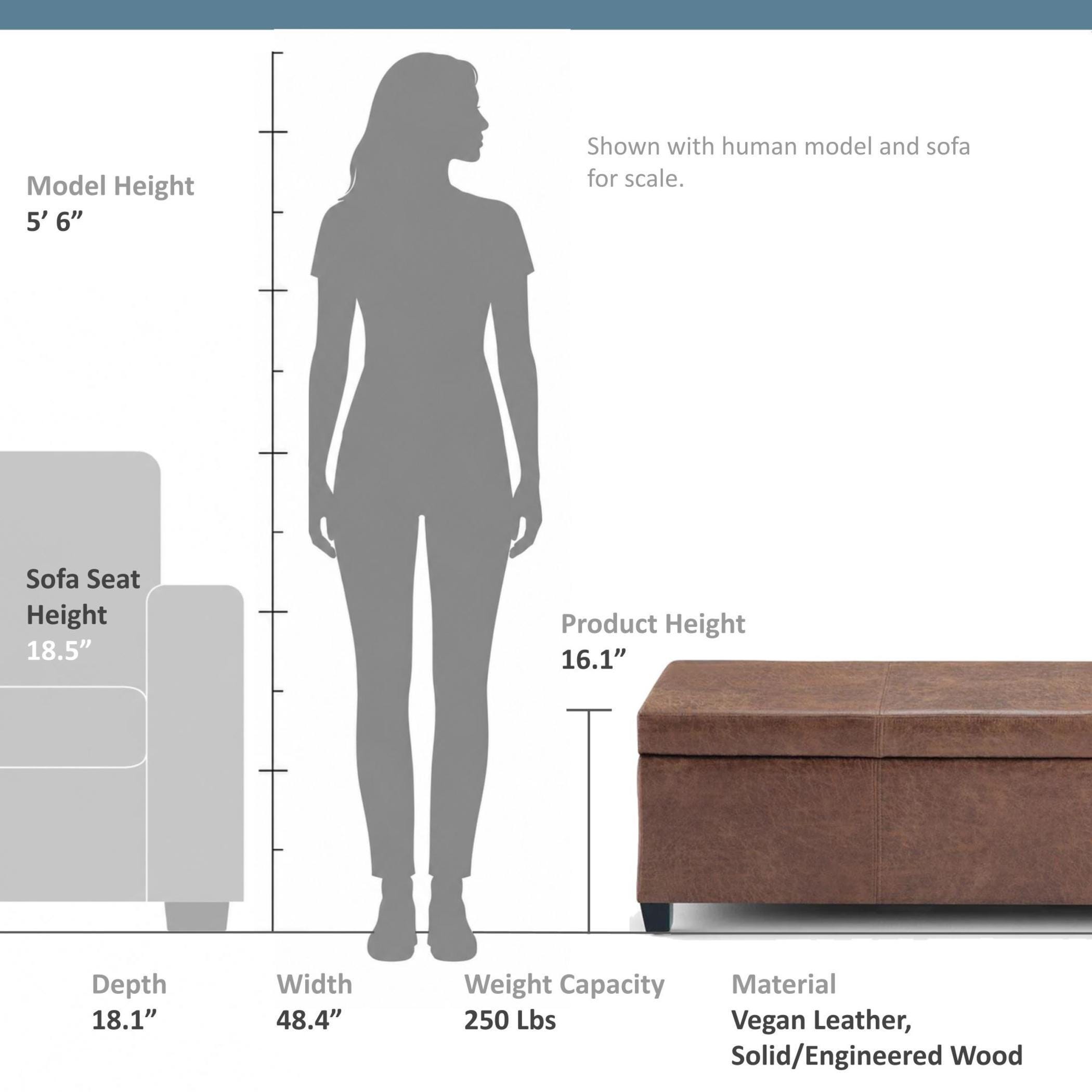 Ottoman Storage Ottoman, Umber, large