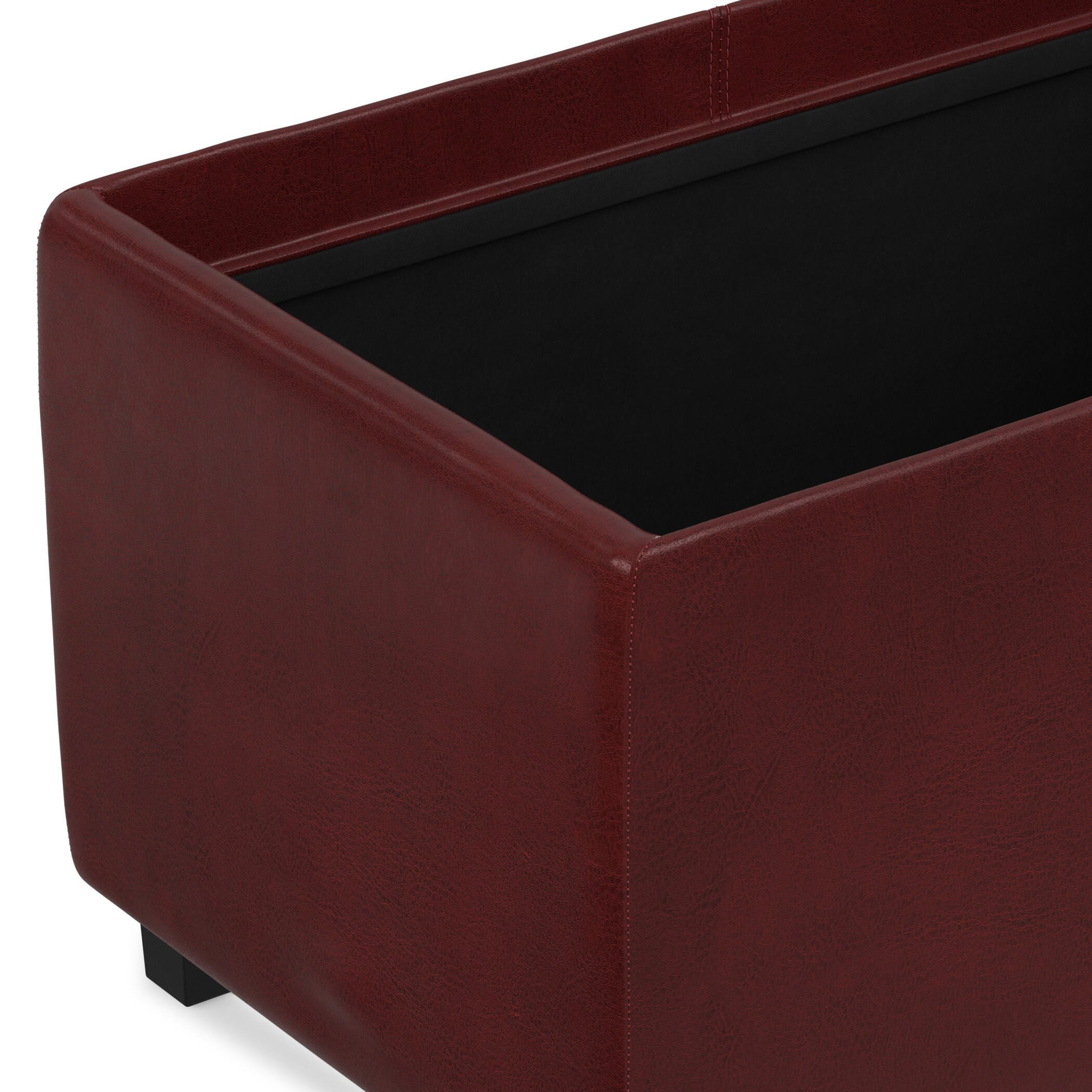 Ottoman Storage Ottoman with Trays, Crimson, large