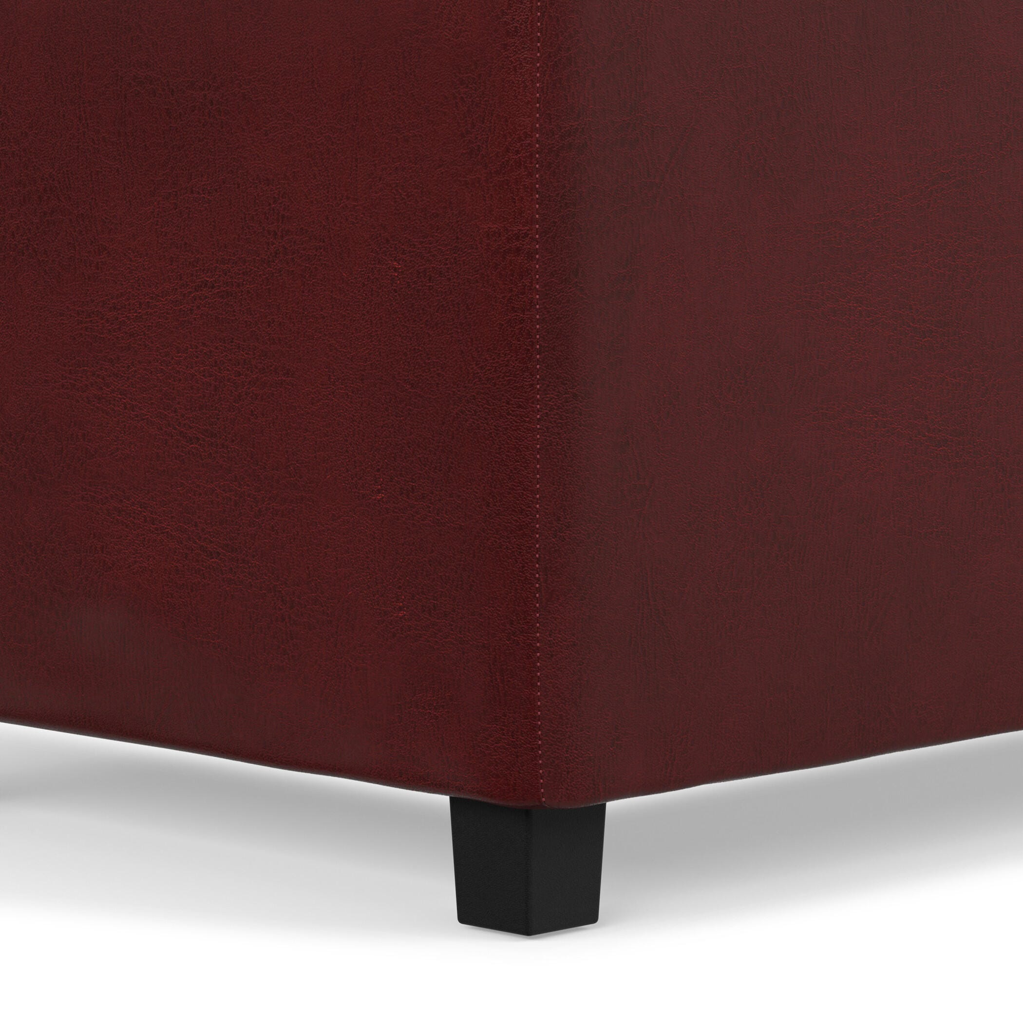 Ottoman Storage Ottoman with Trays, Crimson, large