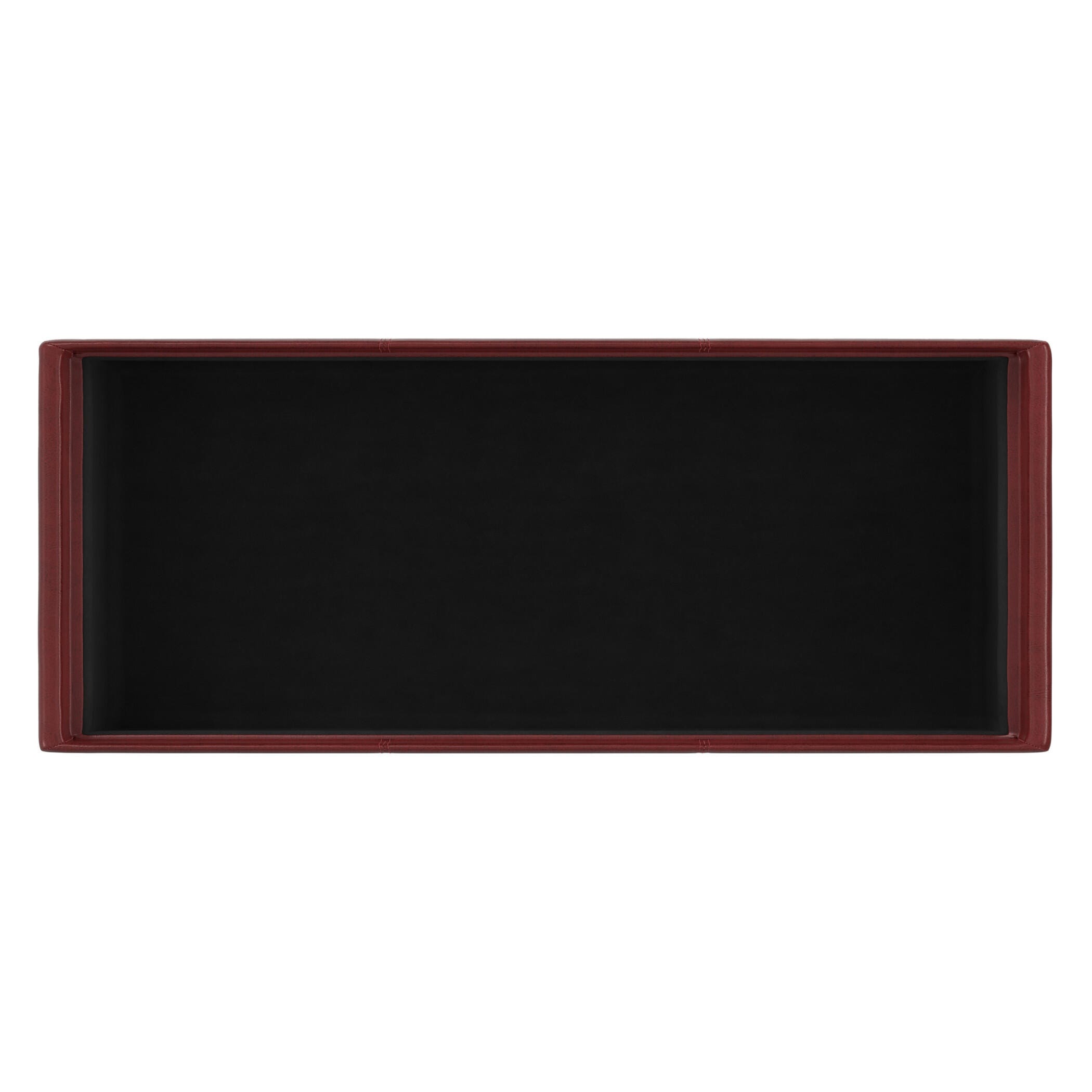 Ottoman Storage Ottoman with Trays, Crimson, large