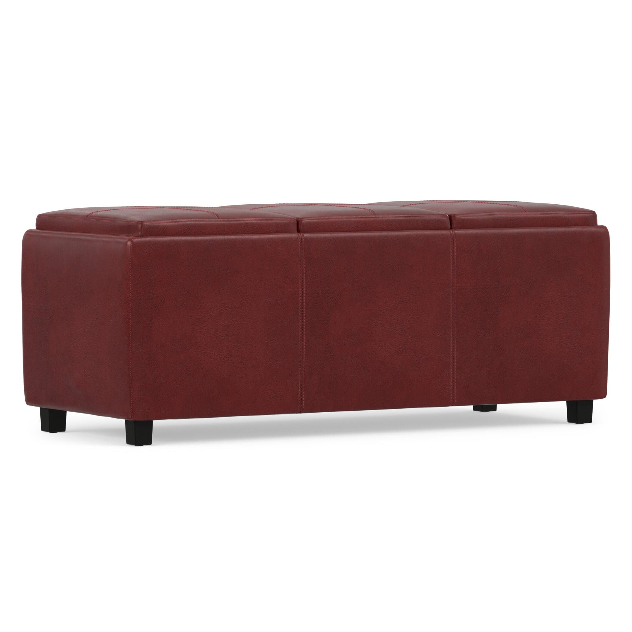Ottoman Storage Ottoman with Trays, Crimson, large