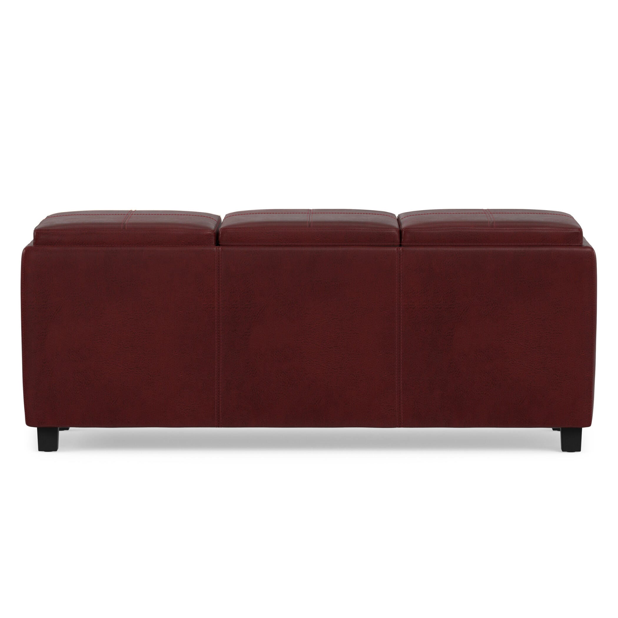 Ottoman Storage Ottoman with Trays, Crimson, large