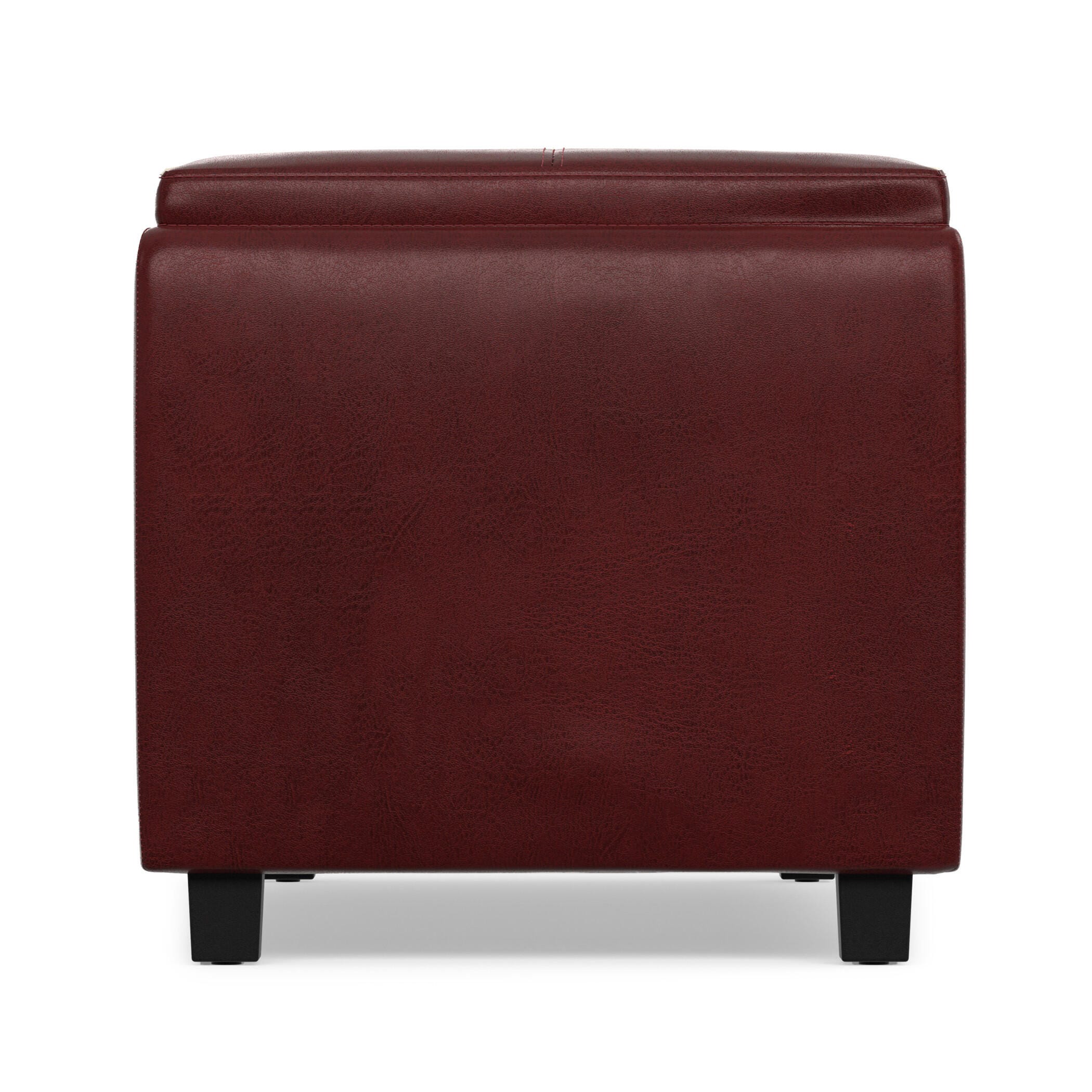 Ottoman Storage Ottoman with Trays, Crimson, large