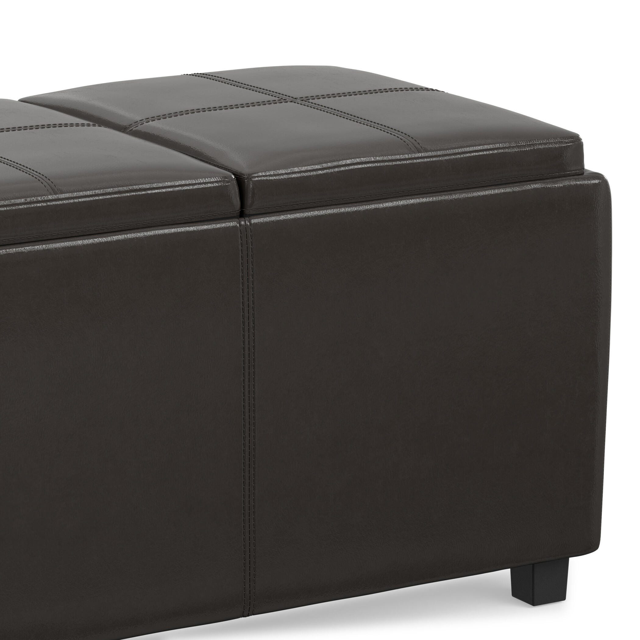 Ottoman Storage Ottoman with Trays, Tanners Brown, large